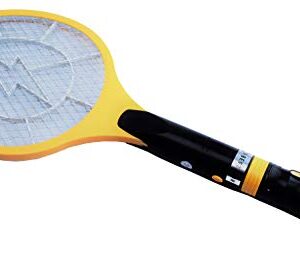 Beastron Bug Zapper Electric Fly 3000V USB Rechargeable, Mosquito Racquet Killer Racket with LED Light & 2 Layer Mesh (Large Size), yellow