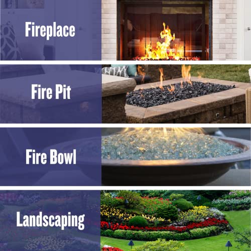 American Fireglass 1/4” Reflective Fire Glass | Use in Fireplace, Fire Pit or Bowl | for Natural Gas or Propane Fires | Safe Tempered Glass for Outdoor & Indoor | Champagne, 10lb Bag