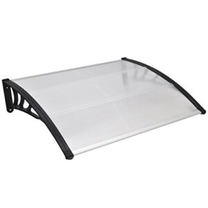 festnight 47" x 39" door window awning canopy porch outdoor patio polycarbonate sun shade shelter rain snow cover overhead canopy