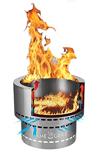 Flame Genie FG-19 Portable Smoke-Free Inferno Wood Pellet Fire Pit, USA Made, 19" Diameter, Black