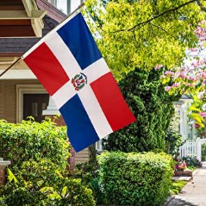 DANF Dominican Flag 3x5 Foot Polyester Bandera De Republica Dominicana National Flags Polyester with Brass Grommets 3 X 5 Ft