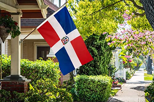 DANF Dominican Flag 3x5 Foot Polyester Bandera De Republica Dominicana National Flags Polyester with Brass Grommets 3 X 5 Ft