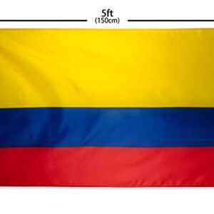 DANF Colombia Flag 3x5 Ft Thick Polyester, Fade Resistant, Brass Grommets, Canvas Header, Double Sided Colombian National Flags 3 X 5 Feet