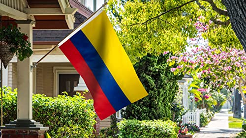 DANF Colombia Flag 3x5 Ft Thick Polyester, Fade Resistant, Brass Grommets, Canvas Header, Double Sided Colombian National Flags 3 X 5 Feet