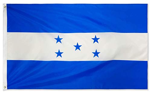 DANF Honduras Flag 3x5 Ft Thick Polyester, Fade Resistant, Brass Grommets, Canvas Header, Double Sided Honduran National Flags 3 x 5 Feet