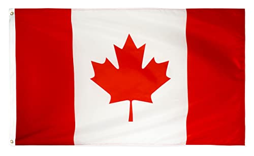 DANF Canada Flag 3x5 Ft Thick Polyester, Fade Resistant, Brass Grommets, Canvas Header,Double Sided Canadian National Flags 3 x 5 Feet