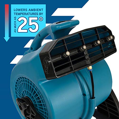 XPOWER Misting Fan FM-48, Outdoor Cooling, Heavy Duty, Powerful, High Velocity, 3-Speed, Ideal for Camping, Patios, Picnics, & More