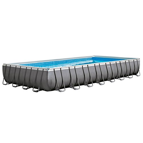 Intex 32ft X 16ft X 52in Ultra Frame Rectangular Pool Set with Sand Filter Pump, Ladder, Ground Cloth and Pool Cover