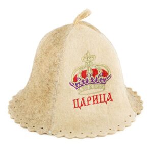 eden ukraine wool sauna hat embroidered in russian tsaritsa