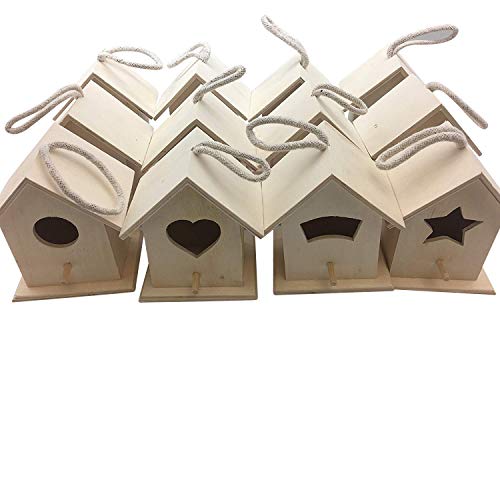 Oojami Design Your Own Wooden Birdhouses 12 Bird House Bulk (Modern)