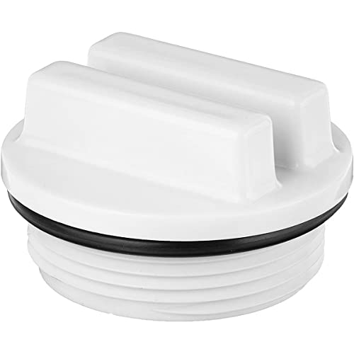 XtremepowerUS 1.5"" Pool Plug Cap, Swimming Pool Return Line Winter Plug w/O-Ring, White & Black (S75145)