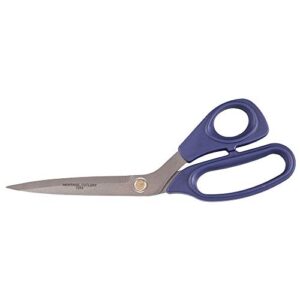 klein tools 7310 scissors, heavy-duty bent trimmer with soft blue handle for right-hand or left-hand use, 11-inch