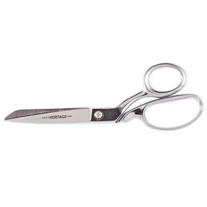 klein tools g208 scissors, bent trimmer with offset handles for cutting on flat surface make great sewing scissors, 8-1/4-inch