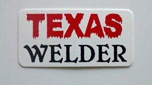 3 - texas welder 2 hard hat/helmet stickers 1" x 2"