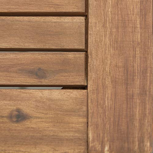 Walker Edison Roanoke Modern Solid Acacia Wood X Frame Outdoor Bench, 52 Inch, Brown