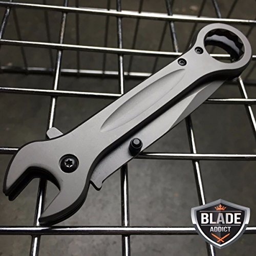 Drakkonsong Only US 7.5" Multi-Tool Wrench Tactical Spring Assisted Open Folding Pocket Knife New (Grey)