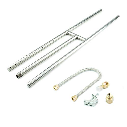 H-Burner for Fire Pits and Fireplaces | 30 Inch, Stainless Steel Burner | Includes Accessory Kit