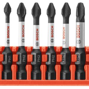 BOSCH CCSPHV208 8-Piece Assorted Set 2 In. Impact Tough Phillips Power Bits with Clip for Custom Case System