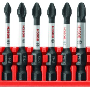 BOSCH CCSPHV208 8-Piece Assorted Set 2 In. Impact Tough Phillips Power Bits with Clip for Custom Case System