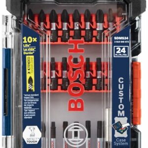 BOSCH SDMS44 44-Piece Assorted Impact Tough Screwdriving Custom Case System Set for Screwdriving Applications