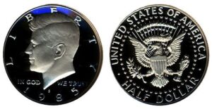 1985 s gem proof kennedy half dollar us coin 1/2 dcam us mint