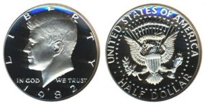 1982 s gem proof kennedy half dollar us coin 1/2 us mint dcam