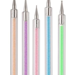 SMYTShop 5PCS Double-end Crystal Dotting Manicure Tools Painting Dot Pen Nail Art Paint Set Colorful (A)