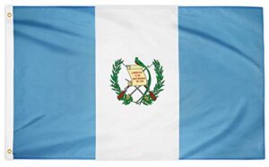danf guatemala flag 3x5 ft - 100d thicker polyester - guatemalan national flags double stitched quality 3 x 5 feet with brass grommets indoor & outdoor use