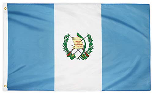 DANF Guatemala Flag 3x5 Ft - 100D Thicker Polyester - Guatemalan National Flags Double Stitched Quality 3 X 5 Feet with Brass Grommets Indoor & Outdoor Use