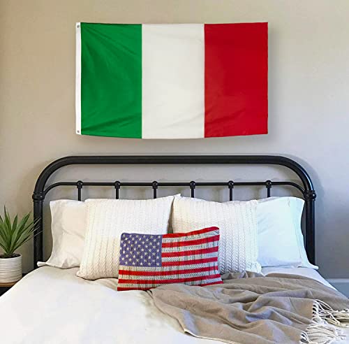 DANF Italy Flag 3x5 Ft Thick Polyester, Fade Resistant, Brass Grommets, Canvas Header italian National Flags 3 X 5 Feet