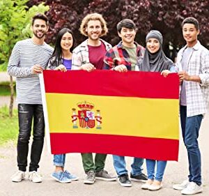 DANF Spain Flag 3ftx5ft Spainish National Flags Polyester with Brass Grommets 3x5 Foot Flag