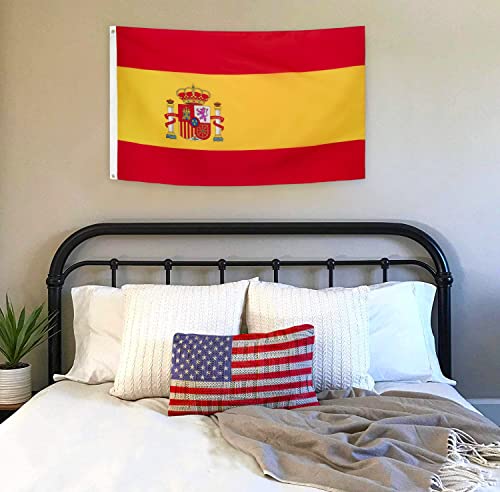 DANF Spain Flag 3ftx5ft Spainish National Flags Polyester with Brass Grommets 3x5 Foot Flag