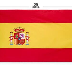 DANF Spain Flag 3ftx5ft Spainish National Flags Polyester with Brass Grommets 3x5 Foot Flag