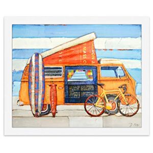 Choose Your Weapon, Danny Phillips Art Print, Unframed, Antique Classic Van Automobile, Camping Cycling Skateboard Surfboard Wall and Home Decor, Biking Gift, 8x10 Inches