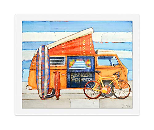 Choose Your Weapon, Danny Phillips Art Print, Unframed, Antique Classic Van Automobile, Camping Cycling Skateboard Surfboard Wall and Home Decor, Biking Gift, 8x10 Inches