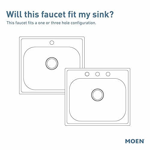 Moen Sleek Spot Resist Stainless One Handle High-Arc Pulldown Kitchen Sink Faucet with Power Boost for a Faster Clean, Kitchen Faucet with Pull Down Sprayer for Bar, RV, or Commercial, 7864SRS, X-Large