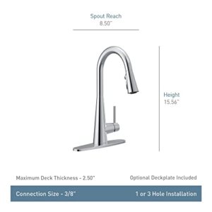 Moen Sleek Spot Resist Stainless One Handle High-Arc Pulldown Kitchen Sink Faucet with Power Boost for a Faster Clean, Kitchen Faucet with Pull Down Sprayer for Bar, RV, or Commercial, 7864SRS, X-Large
