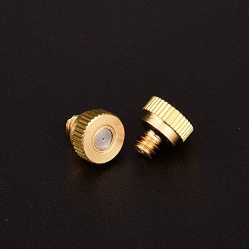 Sunmns 20 Pack Brass Misting Nozzles for Outdoor Cooling System and Dust Control, 0.012 Inch Hole (0.3 mm) 10/24 UNC