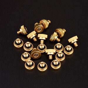 Sunmns 20 Pack Brass Misting Nozzles for Outdoor Cooling System and Dust Control, 0.012 Inch Hole (0.3 mm) 10/24 UNC