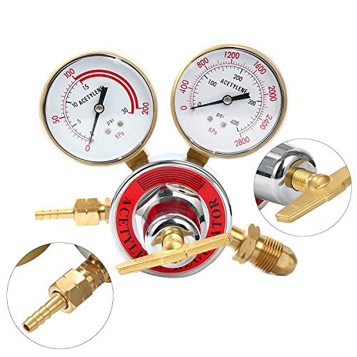 YaeTek Acetylene Regulator Welding Gas Welder Acetylene Gauge for Torch Cutting Kits CGA 510