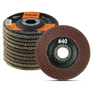 kseibi 4 1/2 in flap disc aluminum oxide 10 pack auto body sanding grinding wheel (40 grit) 686008