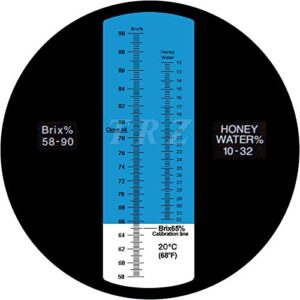 TRZ Refractometer Honey 10-32% Water Honey 58-90% Brix Sugar Baume for Beekeeping, Honey, Condensed Milk, Sugar Syrup, Fruit jam, Hamh Optics&Tools