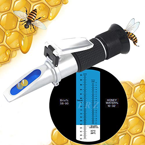 TRZ Refractometer Honey 10-32% Water Honey 58-90% Brix Sugar Baume for Beekeeping, Honey, Condensed Milk, Sugar Syrup, Fruit jam, Hamh Optics&Tools