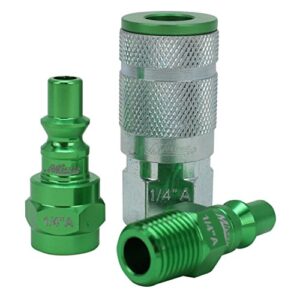 Milton - S-303AKIT ColorFit by Coupler & Plug Kit- (A-Style, Green) - 1/4" NPT, (3-Piece)