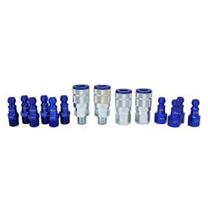 Milton Coupler & Plug Kit - (T-Style, Blue) - 1/4" NPT, (14-Piece) - S-314TKIT