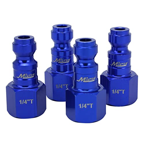 Milton Coupler & Plug Kit - (T-Style, Blue) - 1/4" NPT, (14-Piece) - S-314TKIT