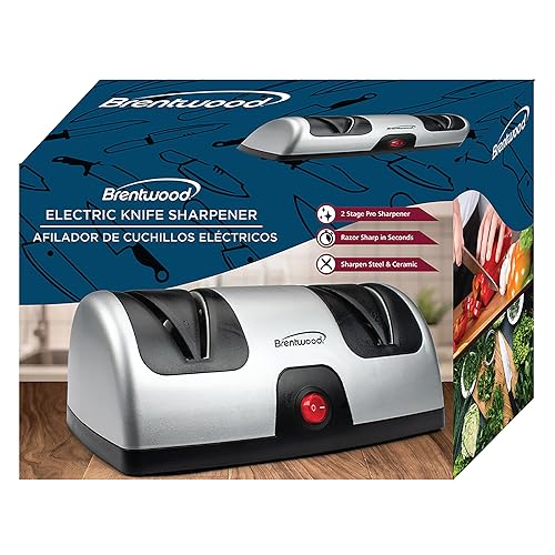 Brentwood TS-1001 2-Stage Electric Knife Sharpener, 9.80in. x 7.20in. x 4.80in.