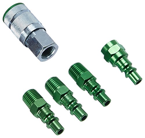 ColorFit by Milton Coupler & Plug Kit - (A-Style, Green) - 1/4" NPT, (5-Piece) -S-305AKIT