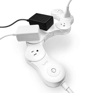quirky pivot power 2.0, 6 outlet flexible surge protector, white