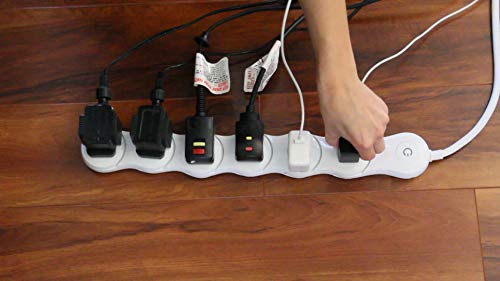 QUIRKY PIVOT POWER 2.0, 6 OUTLET FLEXIBLE SURGE PROTECTOR, WHITE